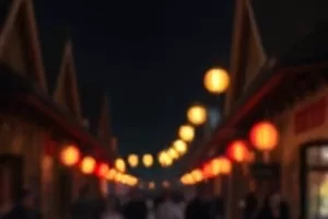 《彩排人生》画面：空剧场里亮着的一排脚灯