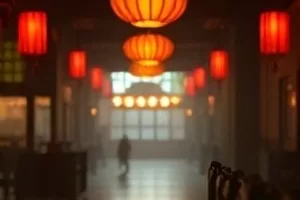 《半盏茶凉》画面：木桌上两只茶杯冒着最后一点热气